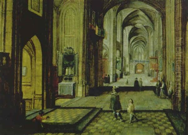 Kircheninterieur Mit Figuren Oil Painting by Peeter Neeffs the Younger