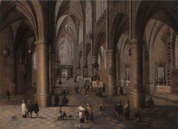 Inneres Einer Kathedrale (antwerpen) Oil Painting by Peeter Neeffs the Younger