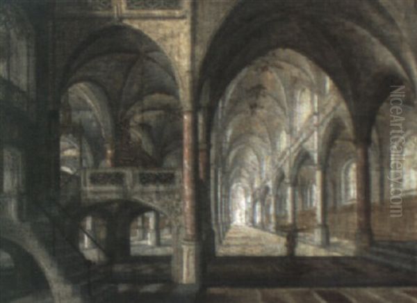 Cathedral Interior Oil Painting by Peeter Neeffs the Younger