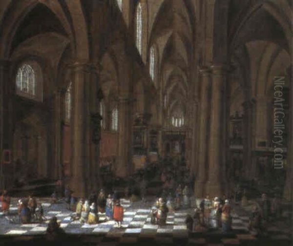 Interieur De Cathedrale Oil Painting by Peeter Neeffs the Younger