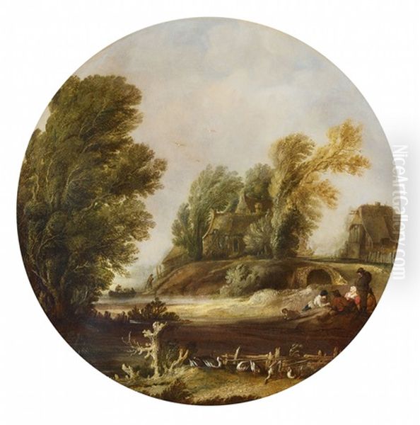 Forest Landscape With Travellers Oil Painting by Aert van der Neer