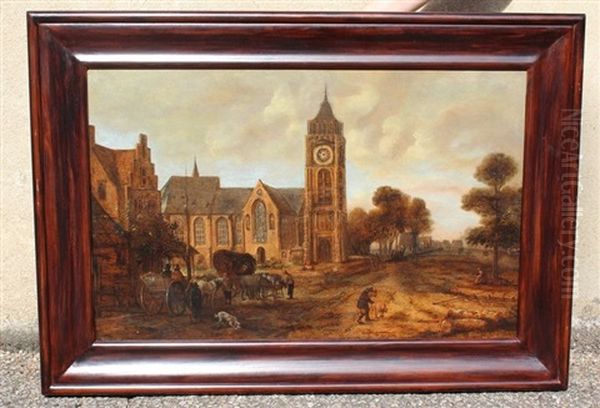 Scene Animee Pres De L'eglise Oil Painting by Aert van der Neer