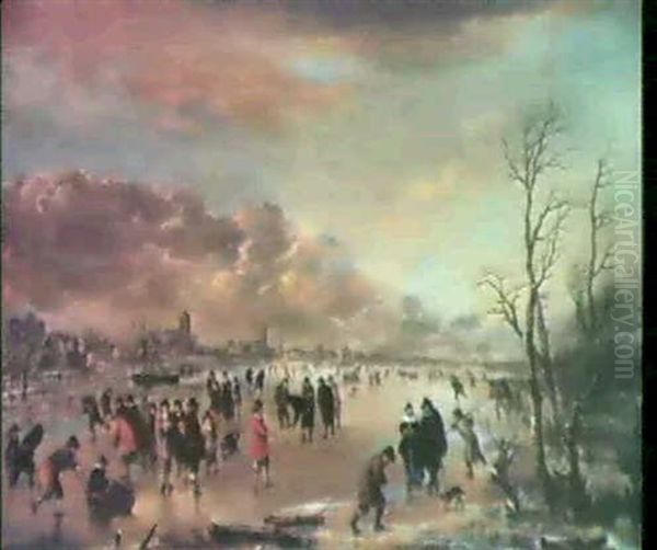 Eisvergnugen Oil Painting by Aert van der Neer