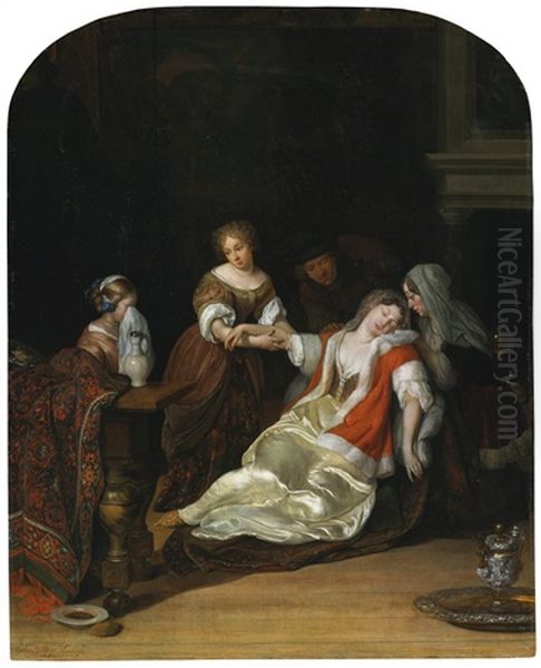 The Fainting Fit Oil Painting by Eglon Hendrik van der Neer