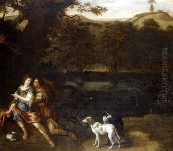 Zeus Sous Les Traits De Diane Seduisant Callisto Oil Painting by Eglon Hendrik van der Neer