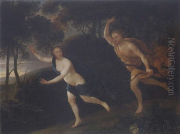 Apollo And Daphne Oil Painting by Eglon Hendrik van der Neer