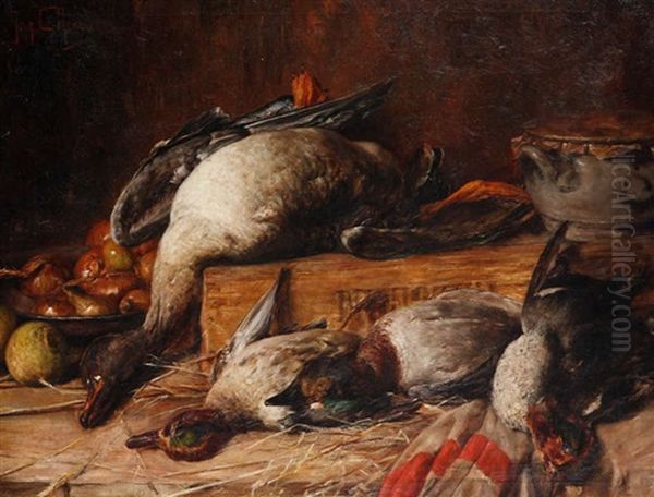 Nature Morte Aux Canards Et Oignons Oil Painting by Jan Neervoort