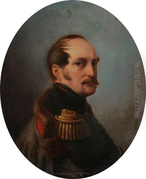 Portrait De Trois-quarts De Nicolas I Oil Painting by Timofey Andreyevich Neff