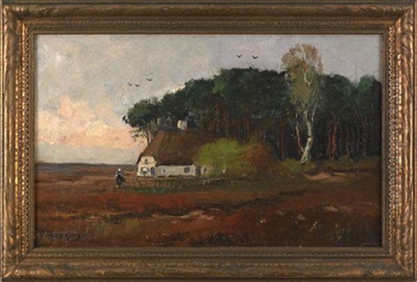 Landscape With Cottage Oil Painting by Martinus Jacobus Nefkens