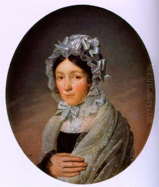 Retrato De Dama Oil Painting by Joseph-Mathias Negelen