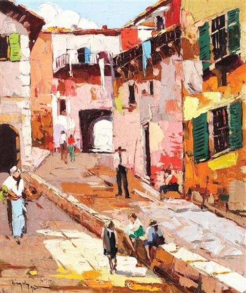 Strada In Italia Oil Painting by Rudolph Negely