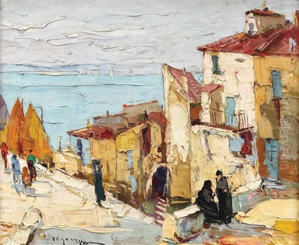 Peisaj Mediteranean Oil Painting by Rudolph Negely