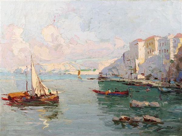 Peisaj Din Sicilia Oil Painting by Rudolph Negely