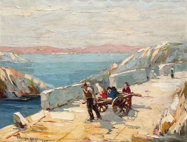 Coasta Dalmatiei Oil Painting by Rudolph Negely