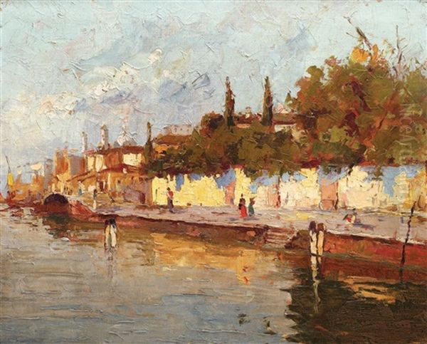 Promenada La Venetia Oil Painting by Rudolph Negely