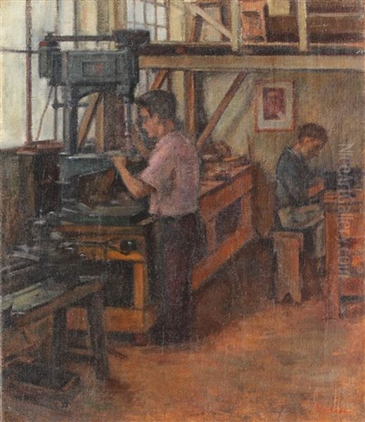 Workers In The Factory by Grigore Negosanu