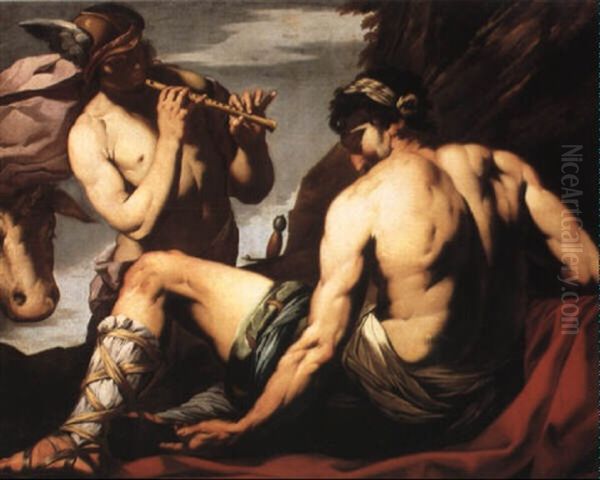 Mercury And Argus Oil Painting by Pietro Negri