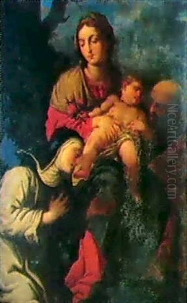 Sacra Famiglia Con Santa Caterina Oil Painting by Pietro Negri