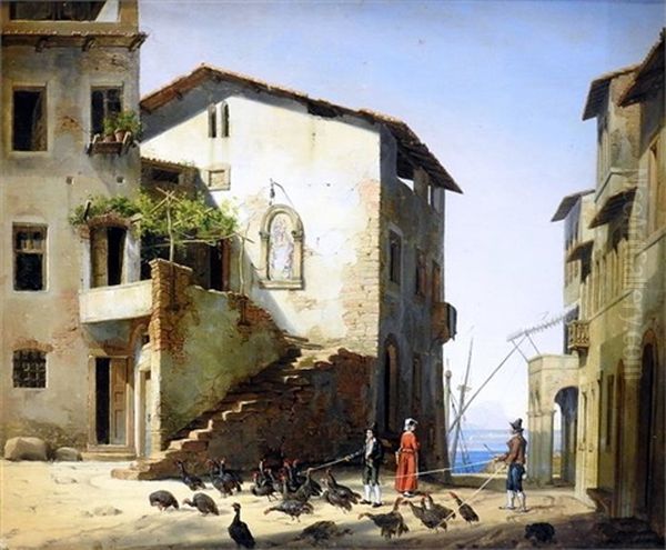 Ansicht Von Nettuno Bei Rom Oil Painting by Michael Neher