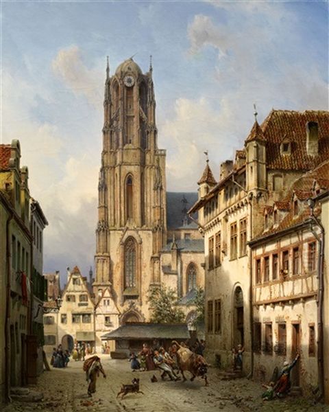 Der Dom In Frankfurt Am Main Oil Painting by Michael Neher