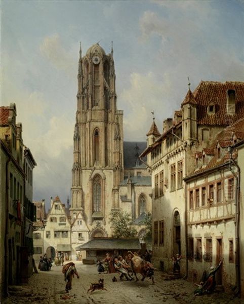 Der Dom Zu Frankfurt Am Main Oil Painting by Michael Neher