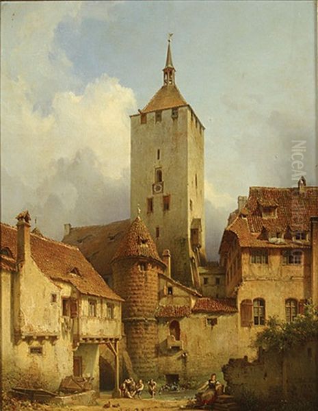 Der Weisse Thurm In Nurnberg Oil Painting by Michael Neher