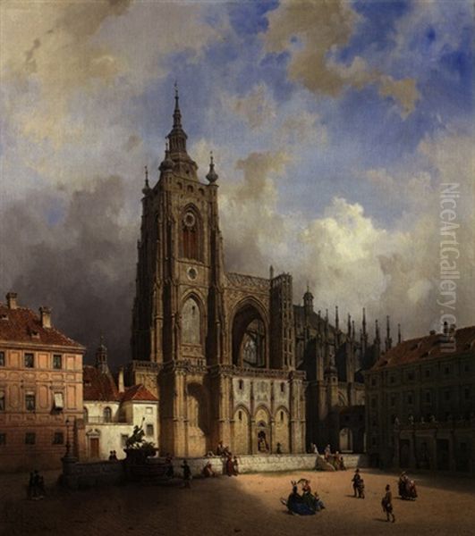 Prag, Der Veitsdom Auf Dem Hradschin Oil Painting by Michael Neher