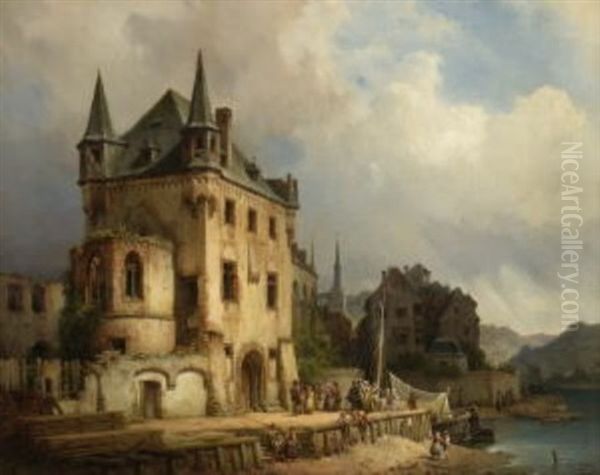 Am Rheinufer In Boppard Oil Painting by Michael Neher