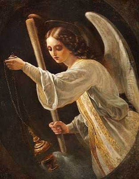 Angel With Thurible Oil Painting by Timoleon Carl von Nehf