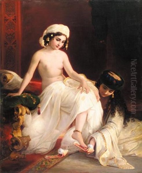 Harem Beauty Oil Painting by Timoleon Carl von Nehf