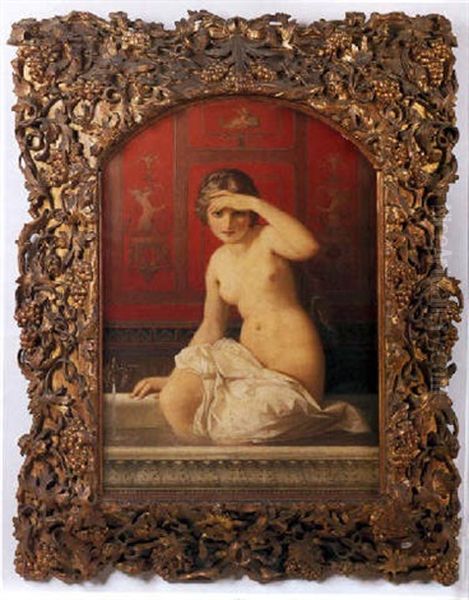 Au Bain Oil Painting by Timoleon Carl von Nehf