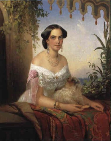 Portrat Der Furstin Anna Michajlowna Wieljgorskaja? 1823-61 Oil Painting by Timoleon Carl von Nehf