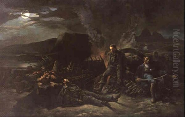 Night After A Battle Oil Painting by Victor Nehlig