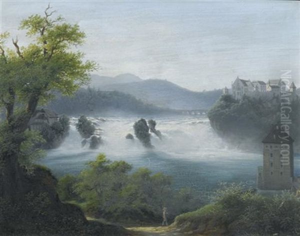 Blick Auf Den Schaffhausener Rheinfall Oil Painting by Johann Matthias Neithardt