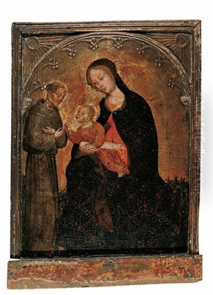 Madonna Mit Kind Und Hl. Franziskus Oil Painting by Ottaviano Nelli