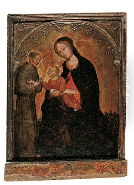 Die Madonna Mit Dem Kind Und Dem Hl. Franziskus Oil Painting by Ottaviano Nelli