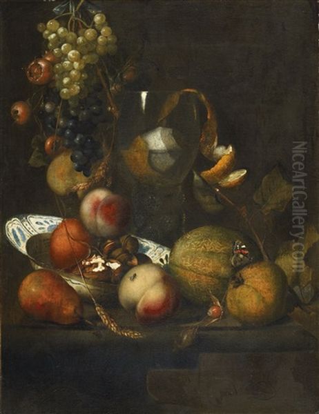 Fruchtestillleben Oil Painting by Martinus Nellius