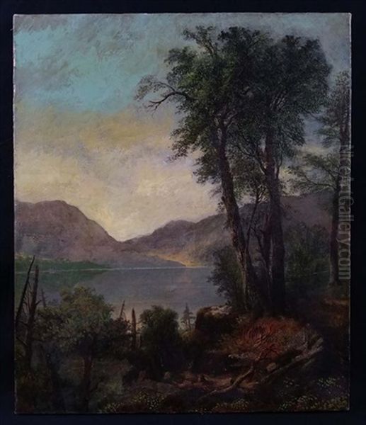 Hudson River Lake Landscape Oil Painting by Edward D. Nelson