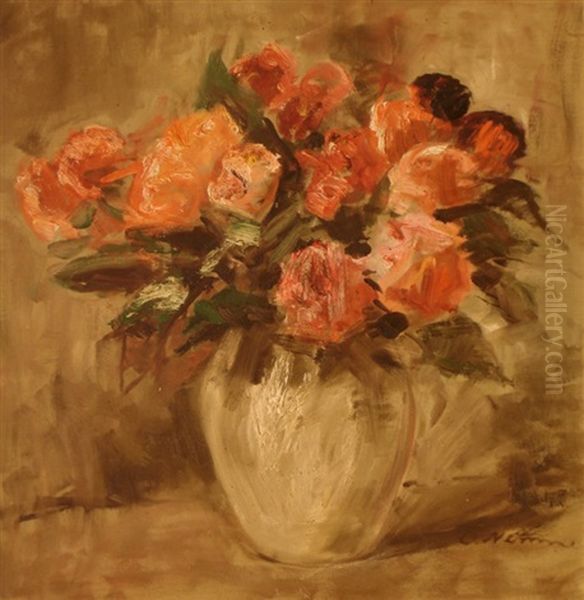 Roses Oil Painting by Otomars Nemme