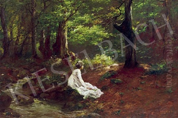 In The Forest (rendezvous) Oil Painting by Antal (Laszlo) Neogrady