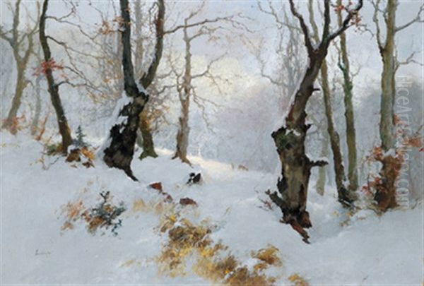 Sonniger Wintertag Oil Painting by Antal (Laszlo) Neogrady