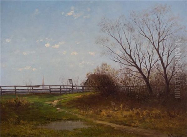 Landschaft Mit Bauernhaus Oil Painting by Heinrich Neppel