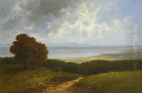 Blick Auf Den Starnbergersee Oil Painting by Heinrich Neppel