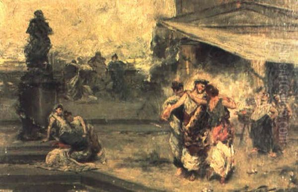 In The Days Of Old Rome Oil Painting by Girolamo Pieri Ballati Nerli