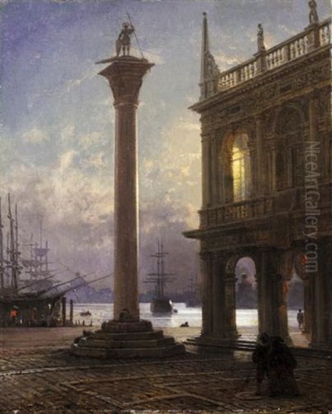 Piazzetta San Marco Oil Painting by Friedrich Nerly the Younger