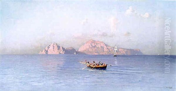 Blick Auf Capri Von Der Nordseite Oil Painting by Friedrich Nerly the Younger