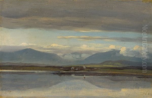 Blick Auf Seeshaupt Am Starnberger See Oil Painting by Friedrich Nerly