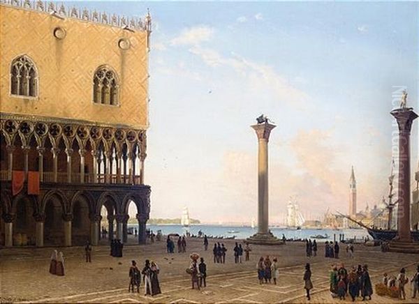 View From St. Mark's Square Towards San Giorgio Maggiore by Friedrich Nerly