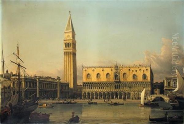 Der Dogenpalast Zu Venedig Oil Painting by Friedrich Nerly