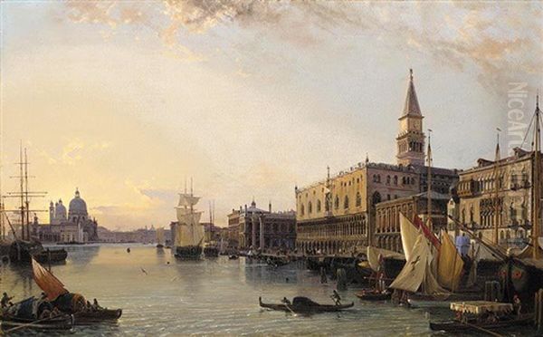 Venedig Mit Dogenpalast Und Isola Di San Giorgio Maggiore Oil Painting by Friedrich Nerly